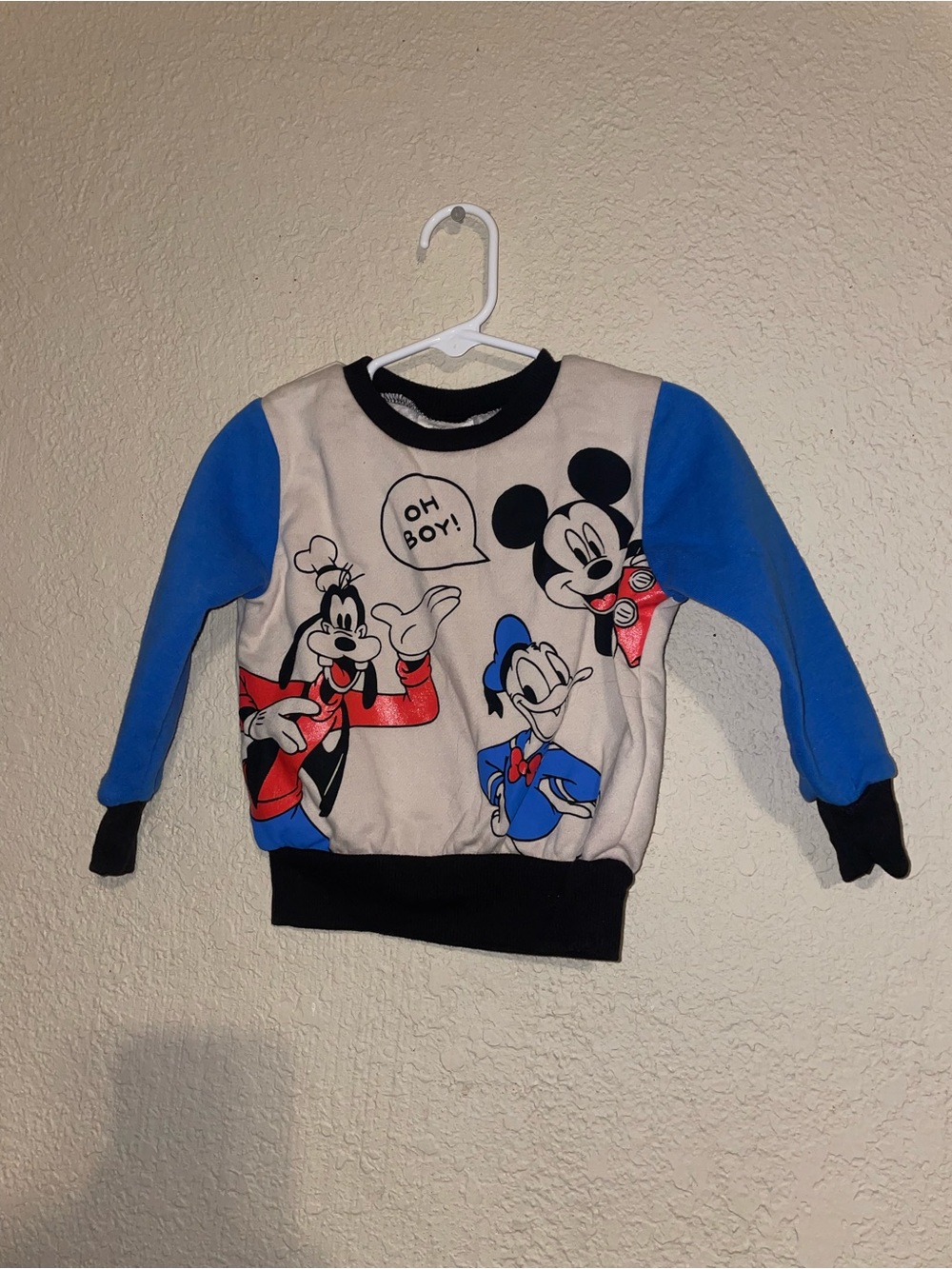 Disney Mickey & Friends White and Blue Pullover Sweatshirt for Kids